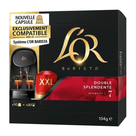 Café double splendente XXL x10 capsules barista 104g - L'OR