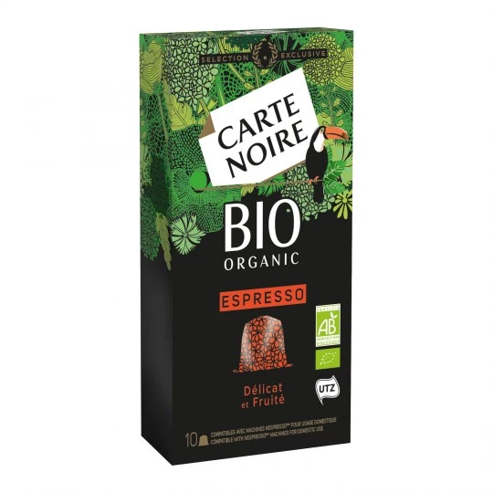 Caffè espresso biologico delicato e fruttato x10 capsule 53g - CARTE NOIRE