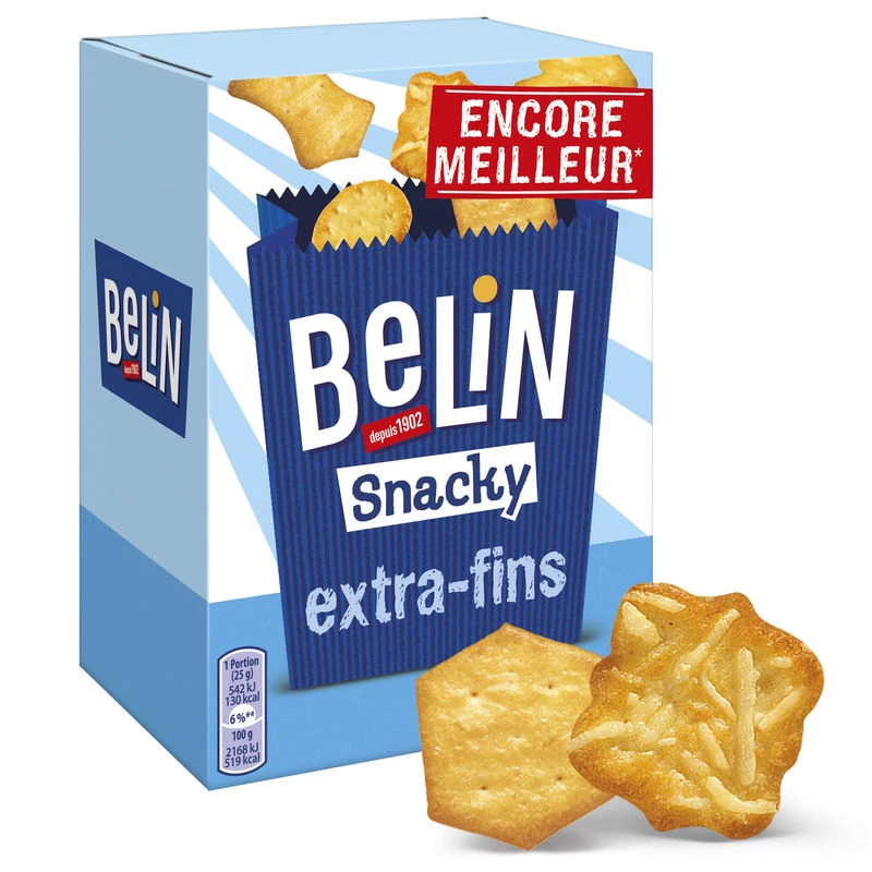 Biscuits Apéritifs Crackers Snacky Extra-Fins, 100g - BELIN