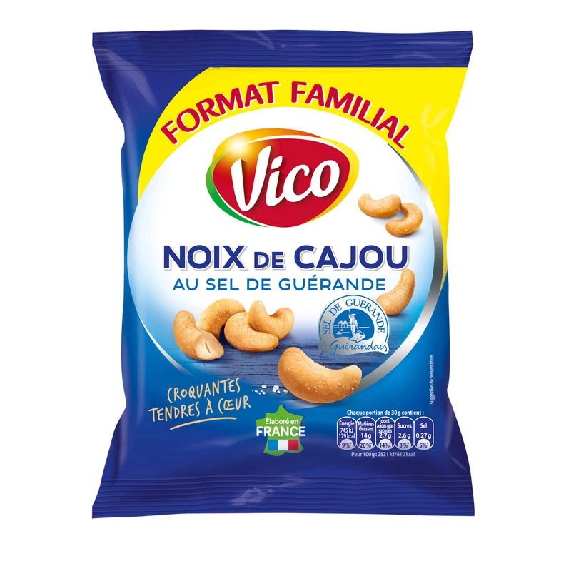 Cashew Nuts with Guérande Salt, 170g - VICO