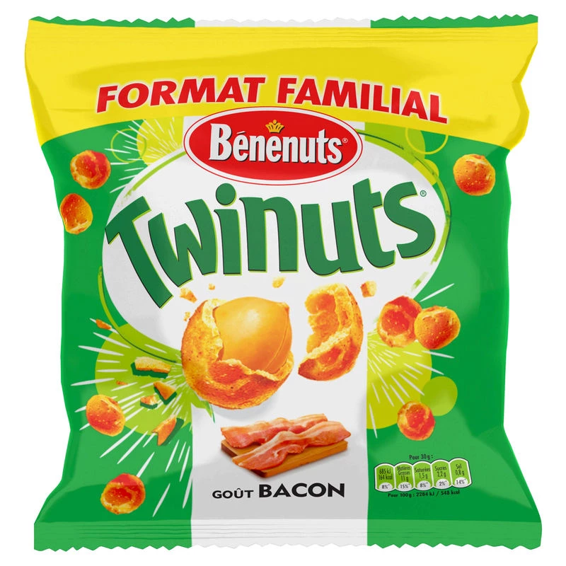 Twinuts Bacon Smaak Gecoate Pinda's, 260g - BENENUTS