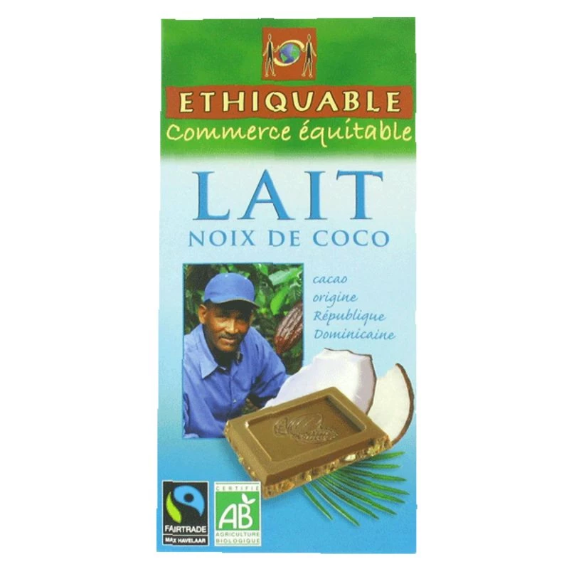 Chocolat Lait Noix Coco 100g B