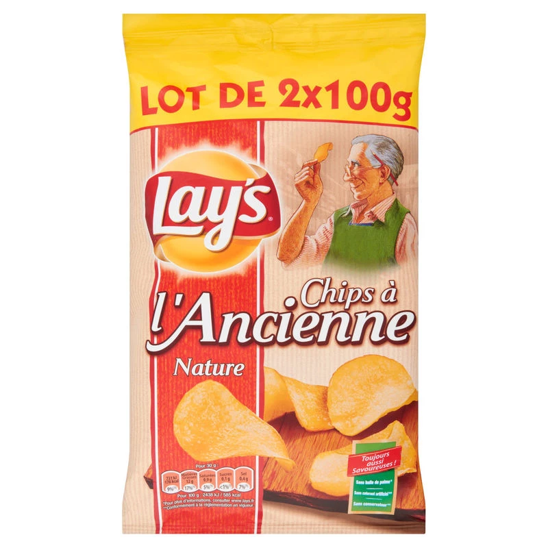 Chips à L'ancienne nature 2x100g - LAY'S