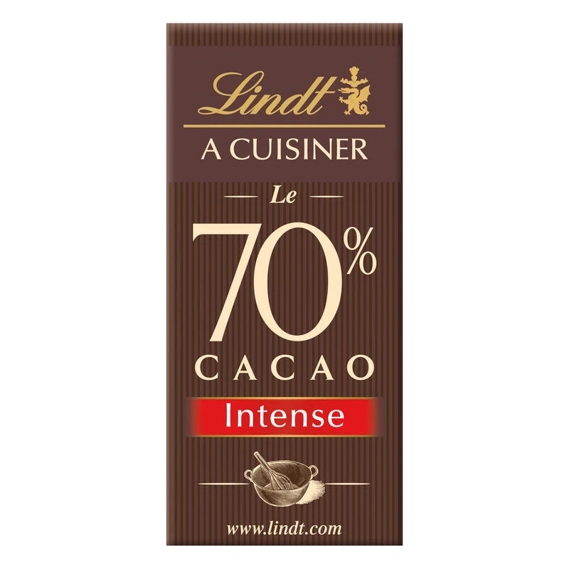 Tablette de chocolat noir 70% cacao intense 180g - LINDT