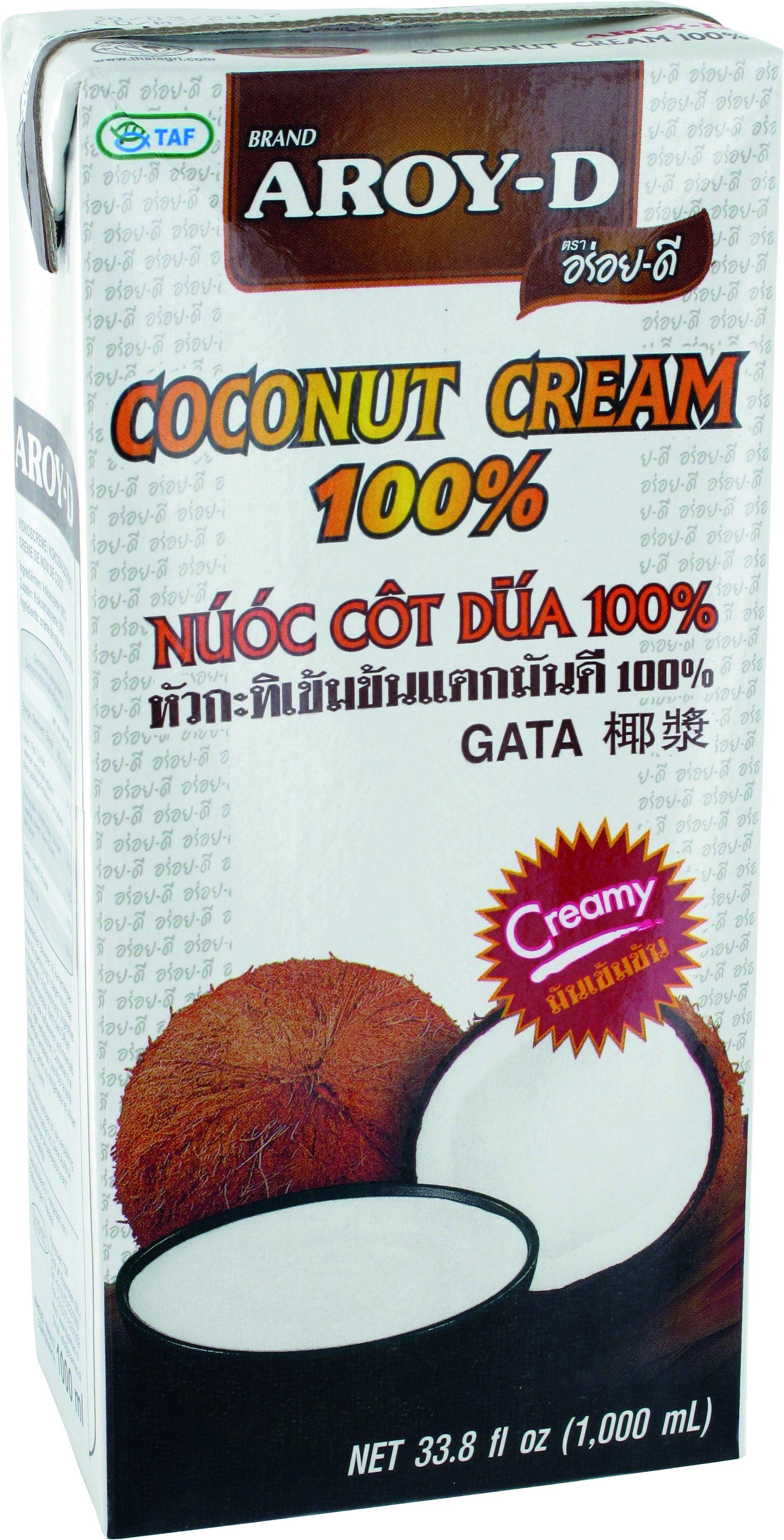 Crema De Coco (uht) 21% Mg 12 X 1 Ltr - Aroy-d