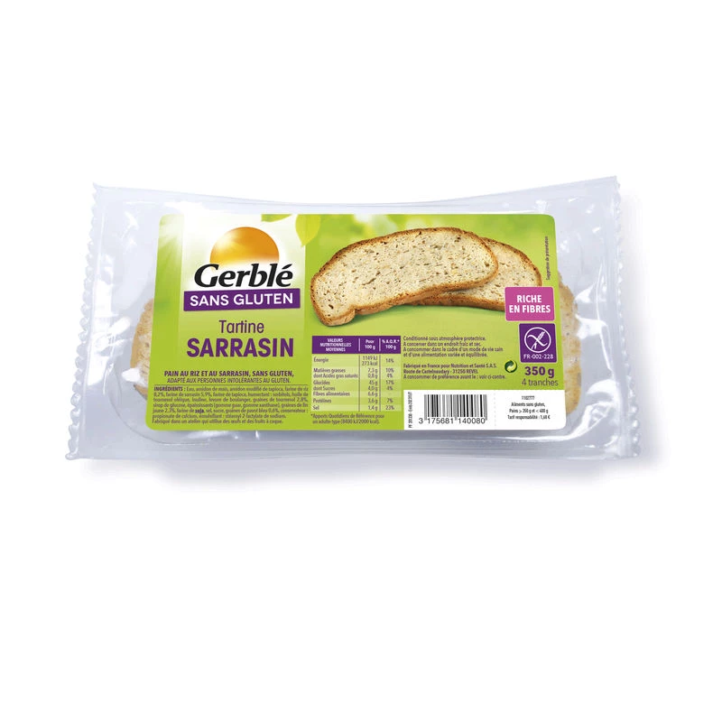 Tartines sarrasin sans gluten 350g - GERBLE