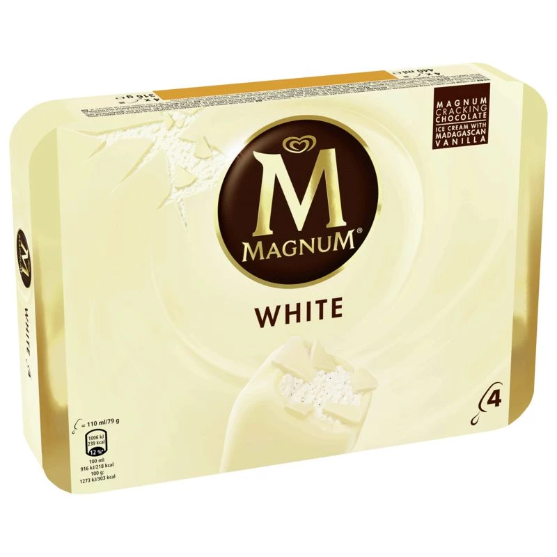 Weißes Schokoladeneis X4 316g - MAGNUM
