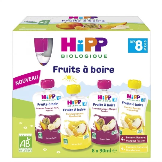 Gourde bébé aux fruits 8x90ml - HIPP