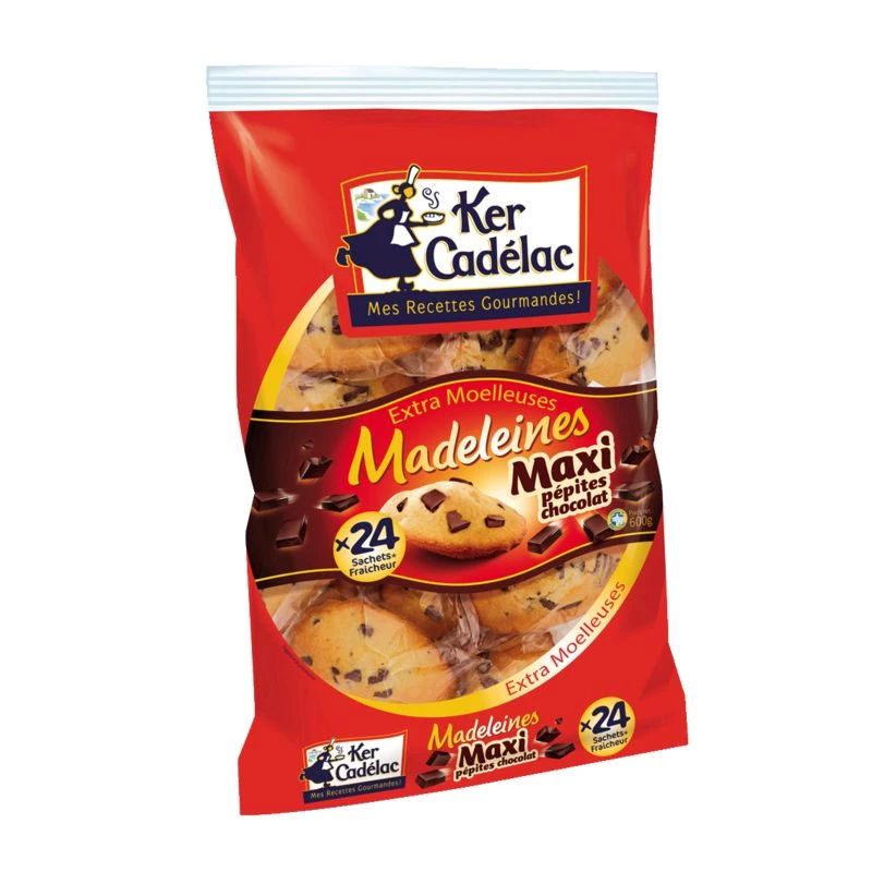 Madeleines Maxi Pépites de Chocolat x24 - KER CADELAC