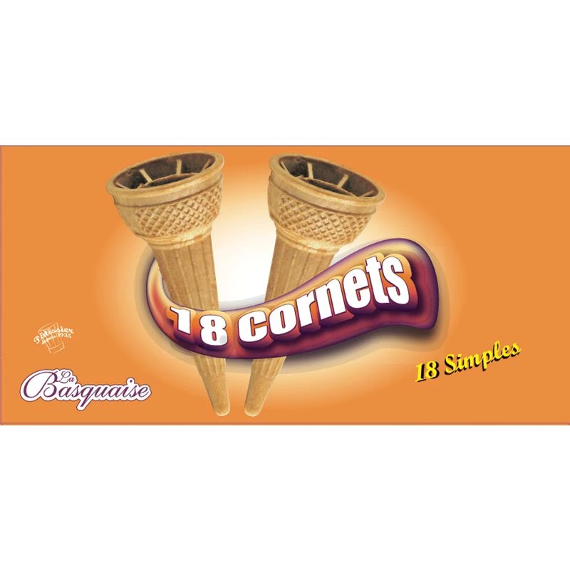 Cornets Simples x18 58g - Le Basquaise