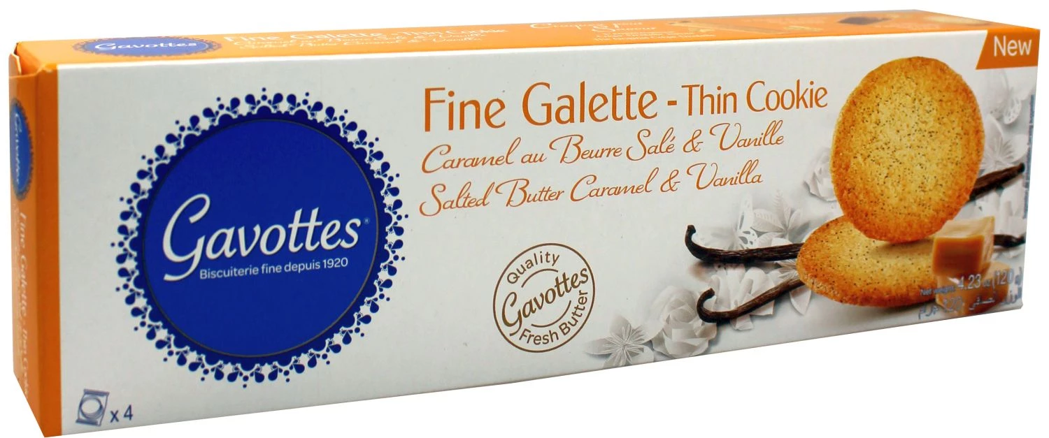 Fine galette au caramel au beurre salé et vanille 120g - GAVOTTES