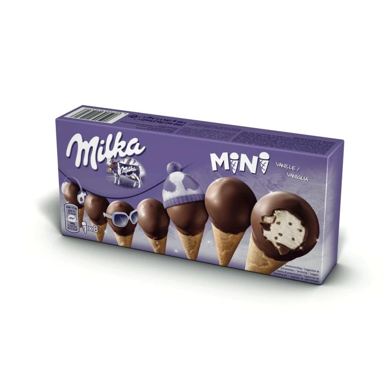 Mini glaces vanille x8 140g - MILKA
