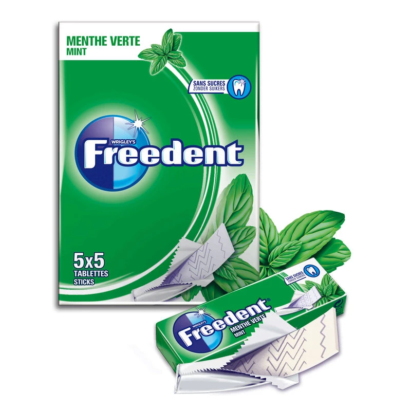 Bastoncini di chewing gum menthe verte menta 5x5 compresse - FREEDENT