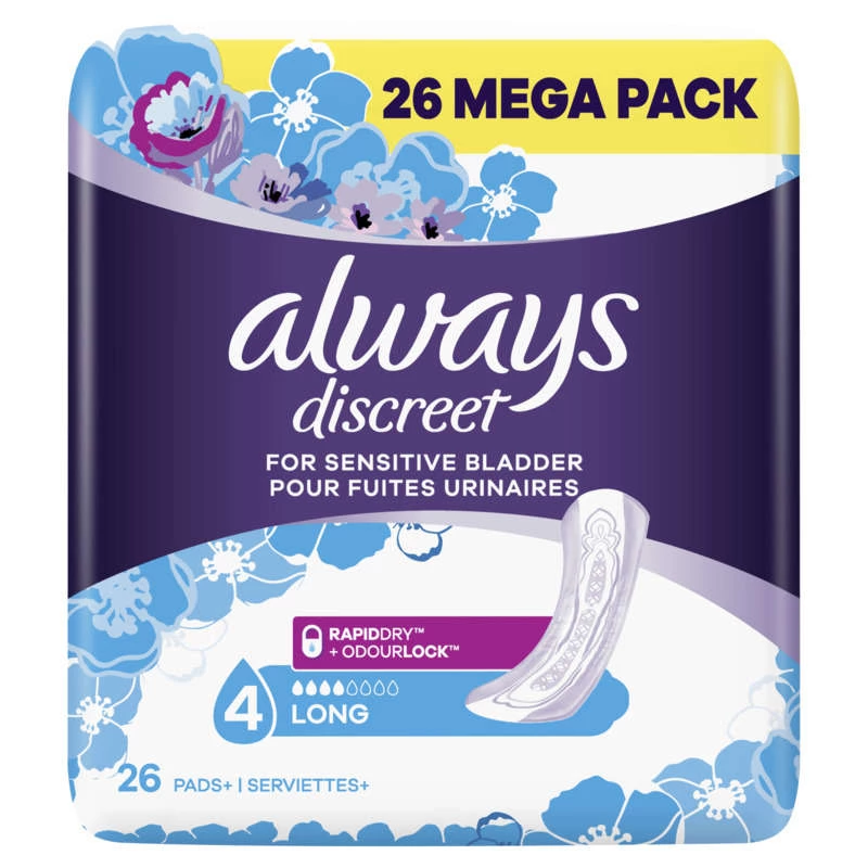 Long discreet sanitary napkins - ALWAYS