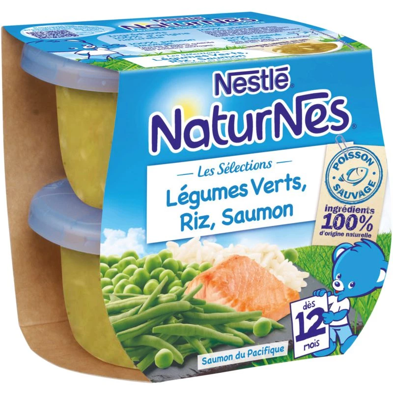 Tarros de verduras/arroz/salmón desde 12 meses 2x200g - NESTLE