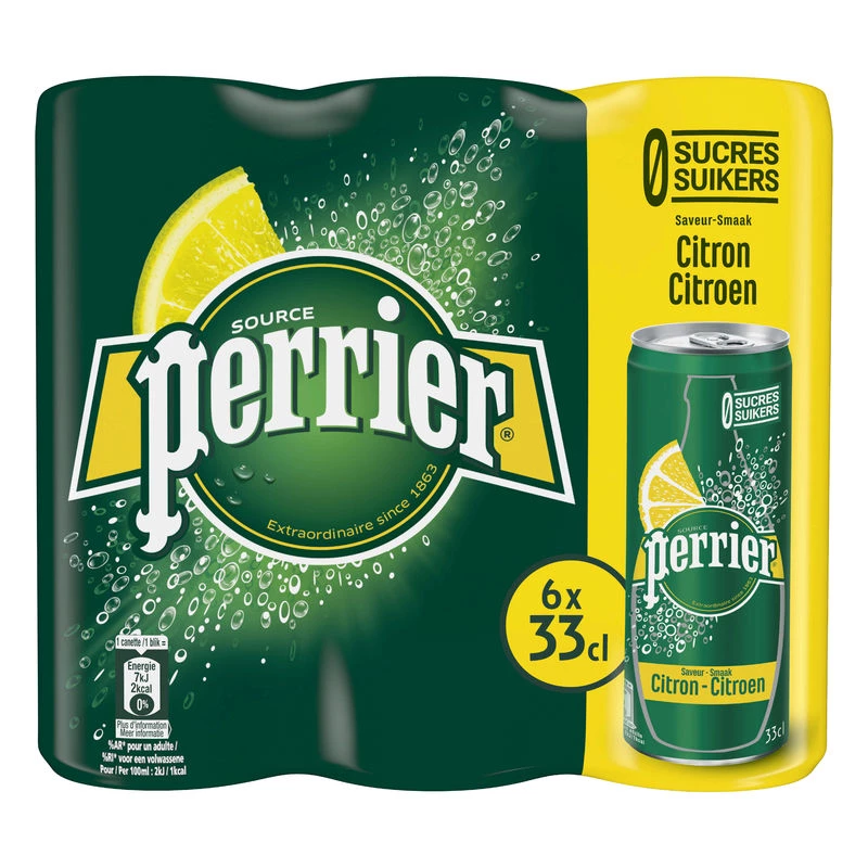 Perrier Slim Can Citron 6x33cl