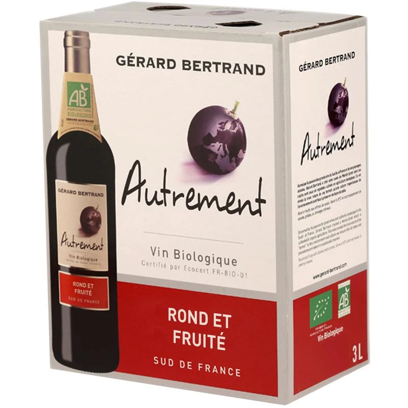 Vin rouge Biologique Merlot-Syrah - Autrement - 3 L