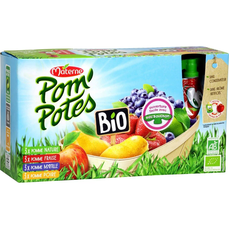 Pom'Potes multi variétés BIO 12x90g - MATERNE