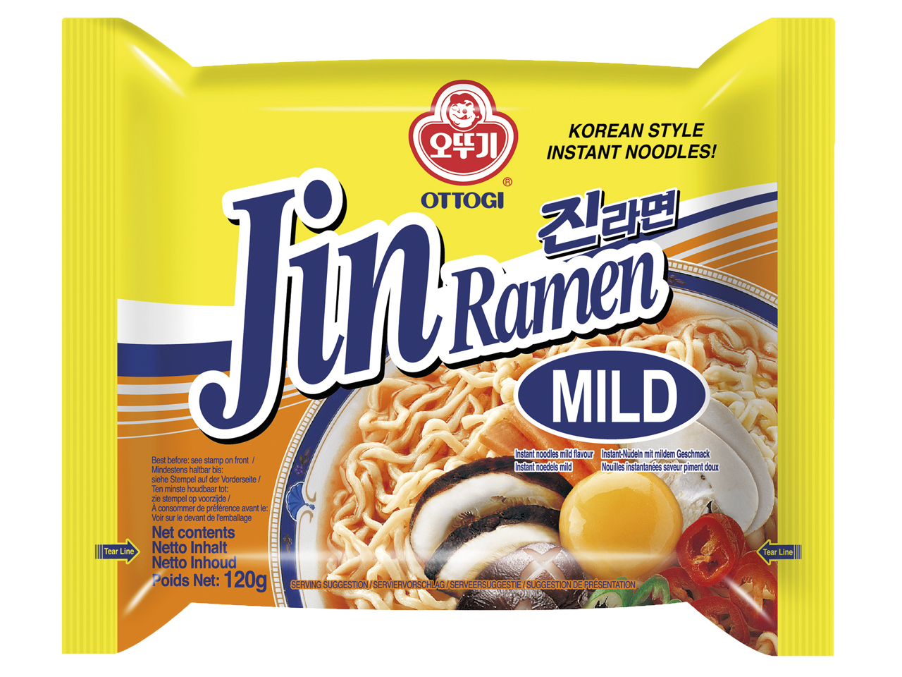 Jin Ramen Noodle Soup Medium Spicy 120 G - Ottogi