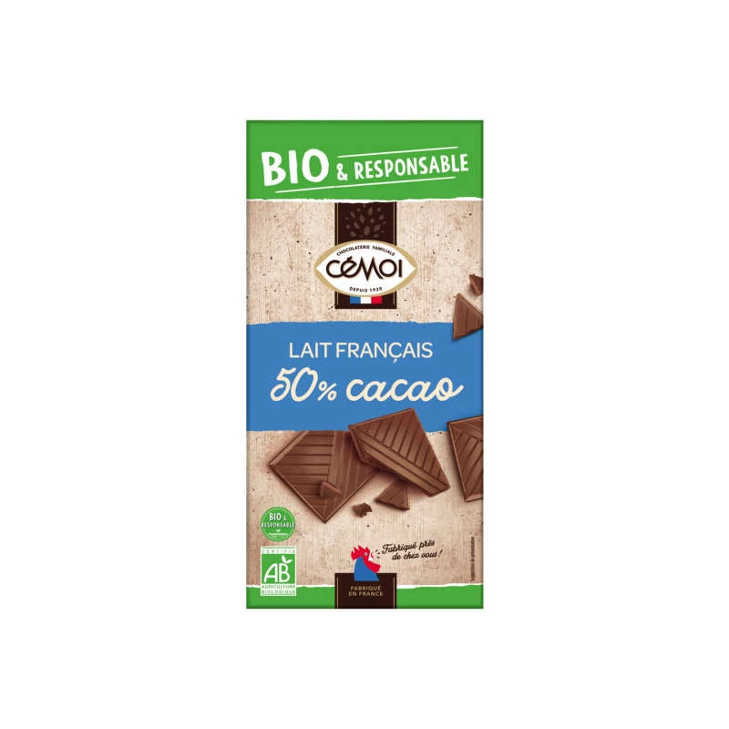 Barra de Chocolate ao Leite Orgânico 50% 9