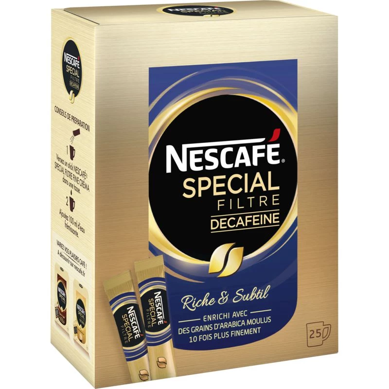 Café spécial filtre décaféiné 25 sticks 50g - NESCAFÉ