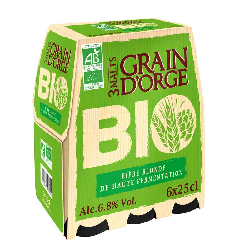 biere blonde bio grain d'orge 6x25c - GRAIN D'ORGE