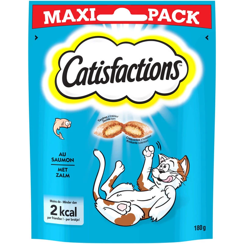 ماكسي باك حلوى السلمون للقطط 180 جرام - CATISFACTIONS