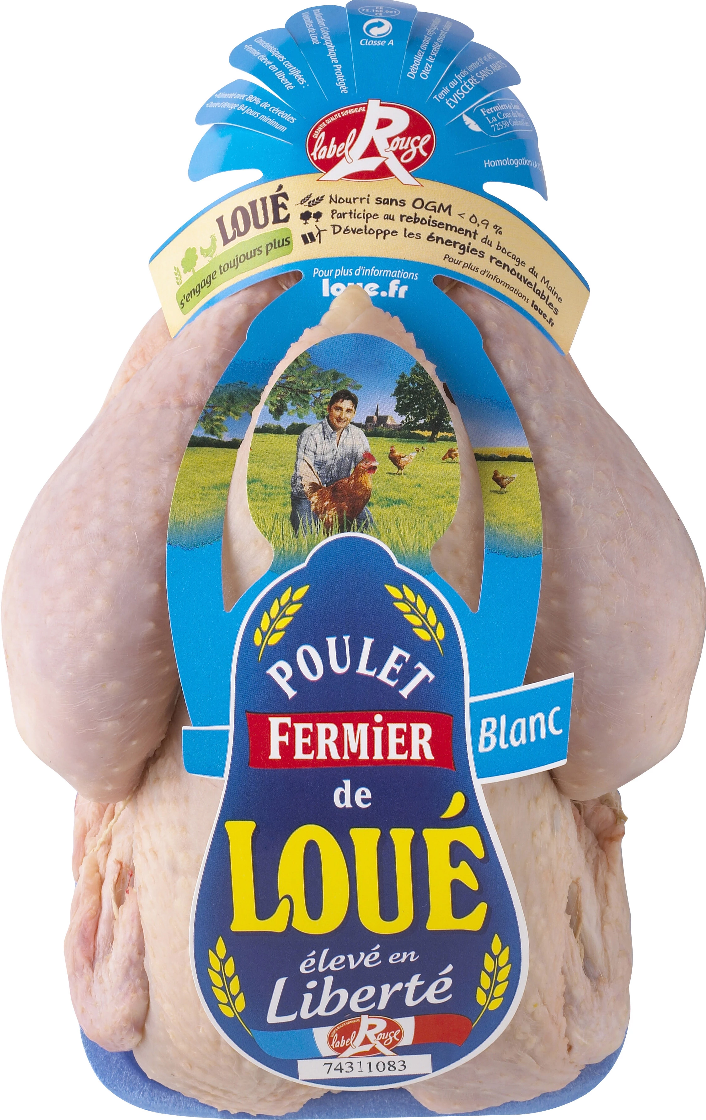 Poulet Fermier Blanc, 1kg - LES FERMIERS DE LOUÉ