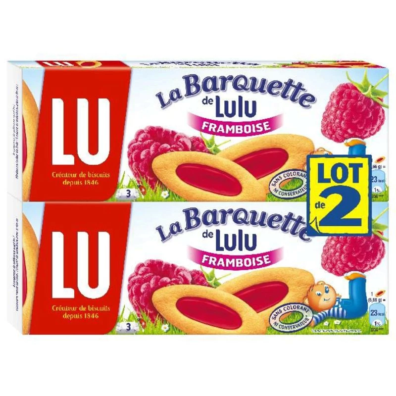 Biscuits La Barquette framboise 2x120g - LU