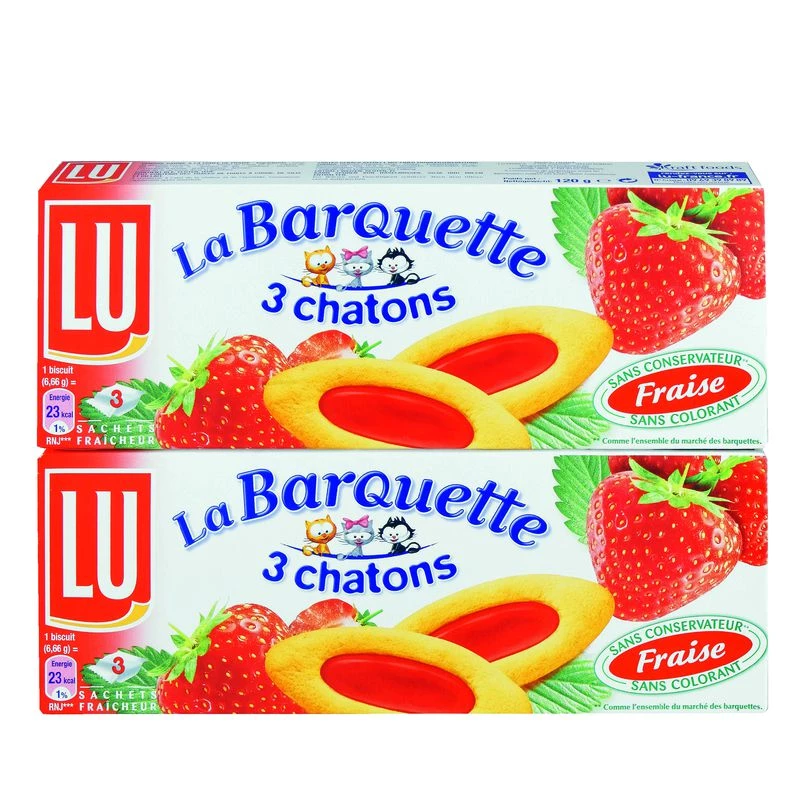 Biscuits La Barquette fraise 2x240g - LU