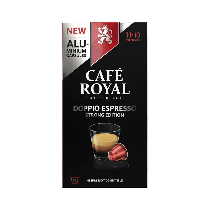 Капсулы алюминиевые Doppio Espresso x10 58г - CAFE ROYAL