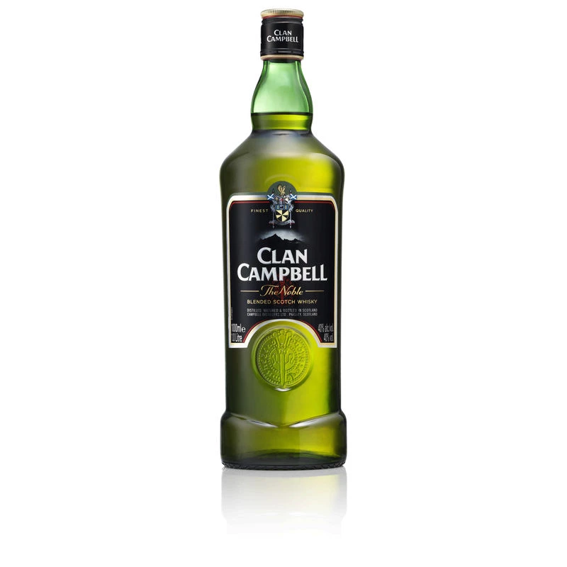 Whisky blended scotch, 40°, bouteille de 1l, CLAN CAMPBELL
