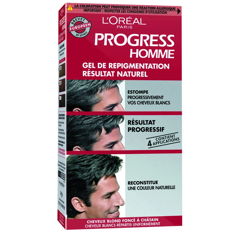 Progress Man repigmentation gel dark blonde to brown 160ml - L'OREAL