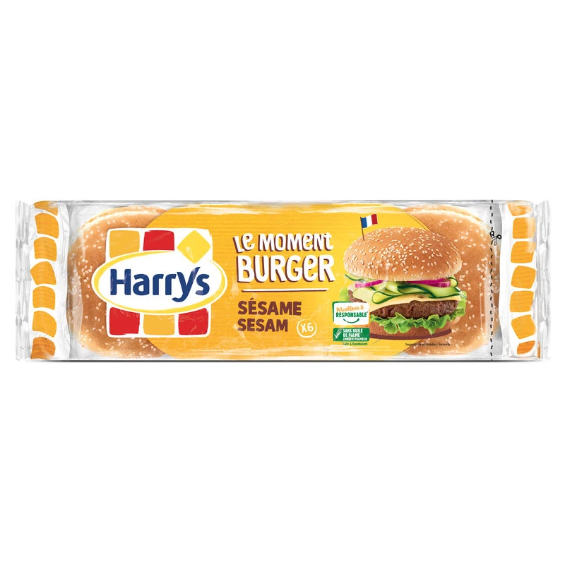 Pain burger sésame x6 510g - HARRY'S