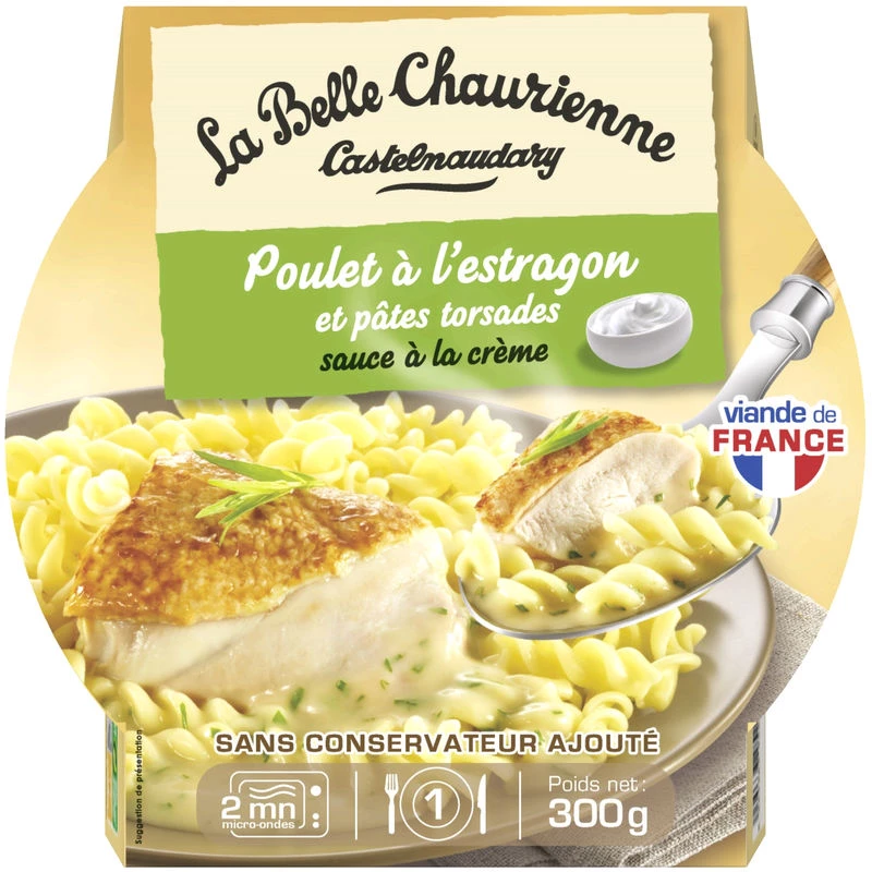Chicken with Tarragon and Twisted Pasta 300g - LA BELLE CHAURIENNE