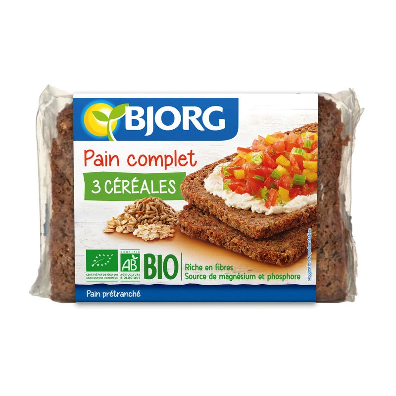 Pain complet 3 céréales Bio 500g - BJORG