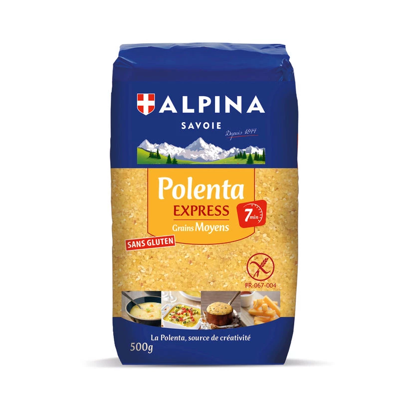 Polenta express Grains moyens, 500g - ALPINA SAVOIE
