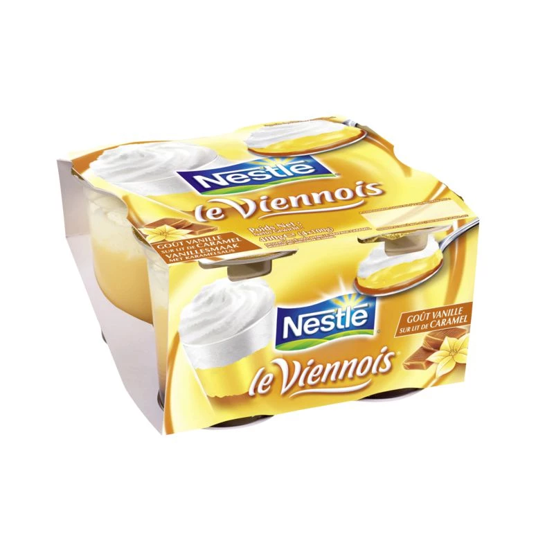 Liégeois vanille sur lit de caramel le viennois 4x100g - NESTLÉ