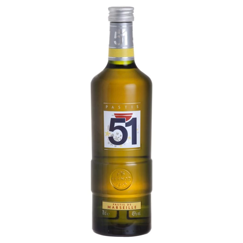 Pastis de Marseille, 45°, bouteille de70cl, PASTIS 51