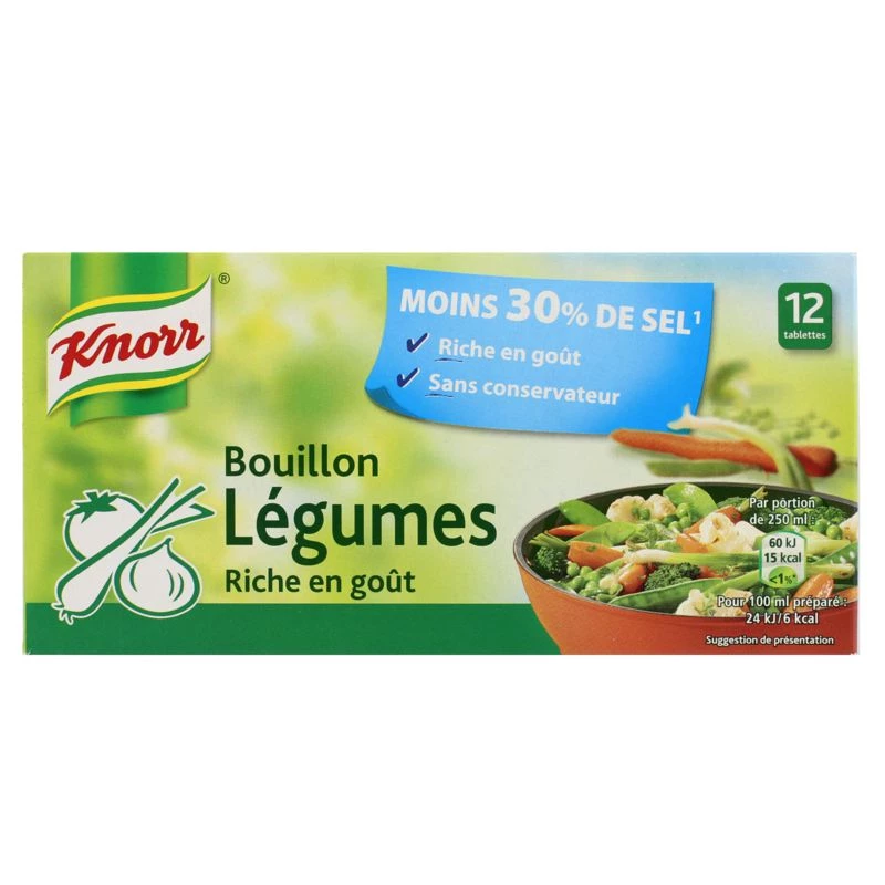 Bouillon Légumes -30% de Sel, 12X9,1  - KNORR