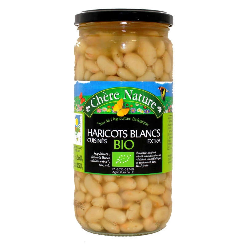 Cooked Organic White Beans 660g - CHERE NATURE