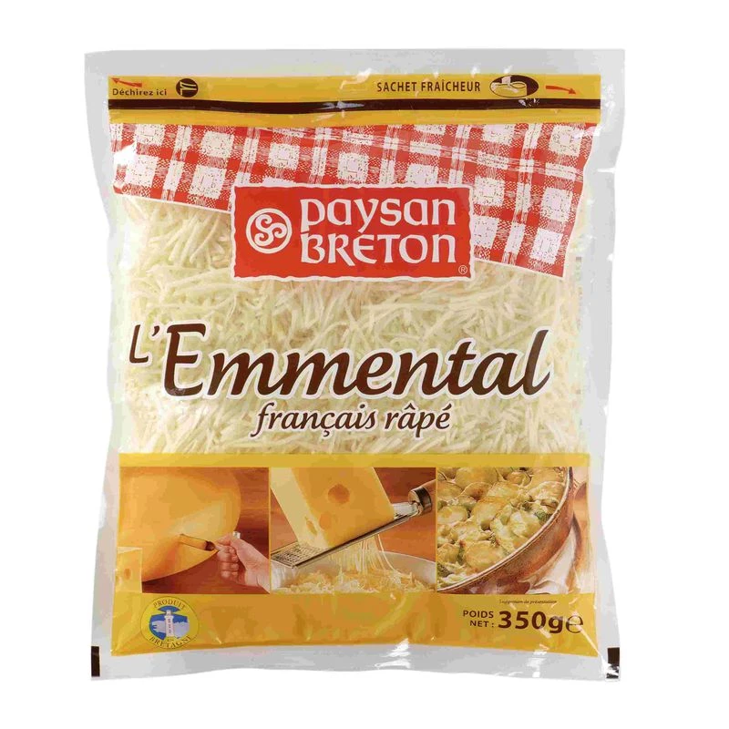 Fromage Emmental rapé 350g - PAYSAN BRETON