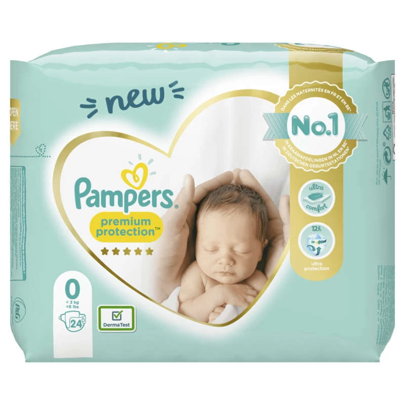Couches premium protection T0 x24 - PAMPERS