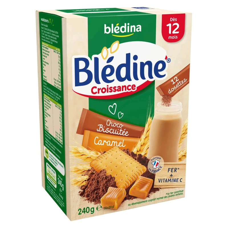 Blédine Croissance 12+ mois caramel/choco-biscuitée 240g