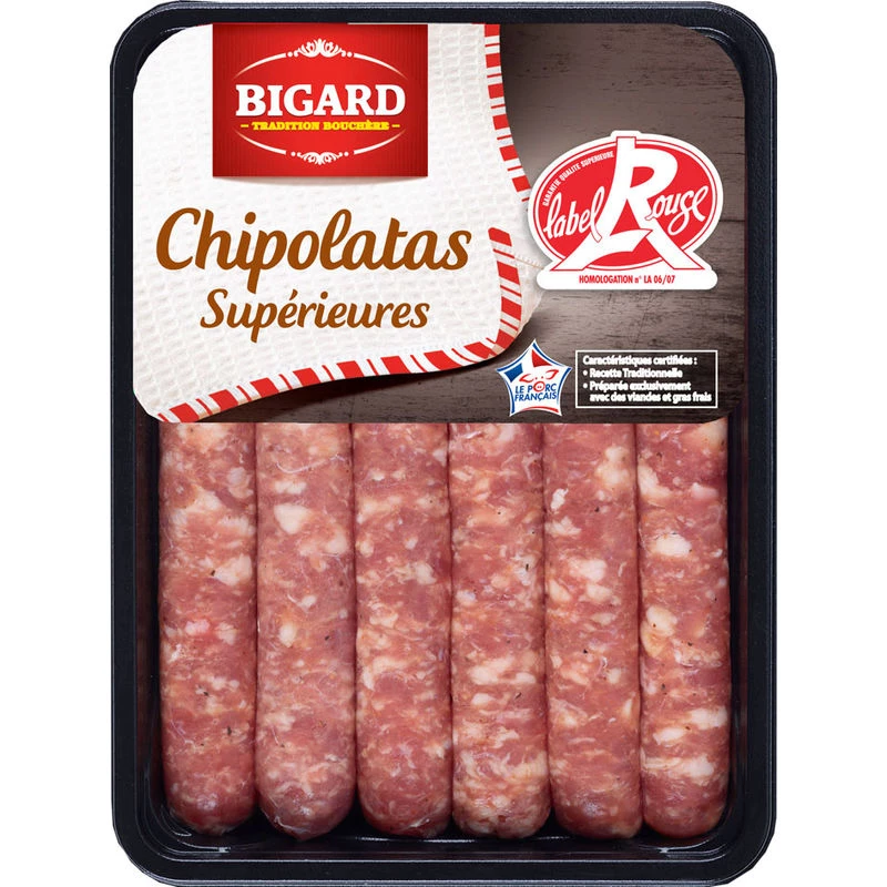 Chipolatas Label Rouge, 6x55g - BIGARD