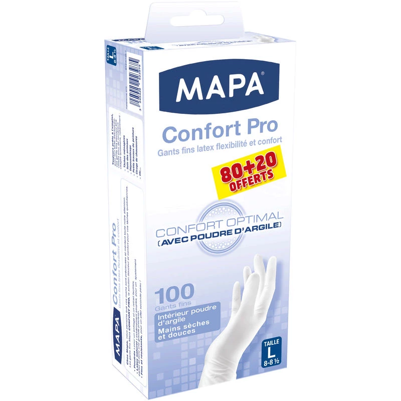 Gants confort pro taille L x100 - MAPA