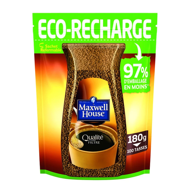 Eco-recharge café qualité filtre 180g - MAXWELL HOUSE