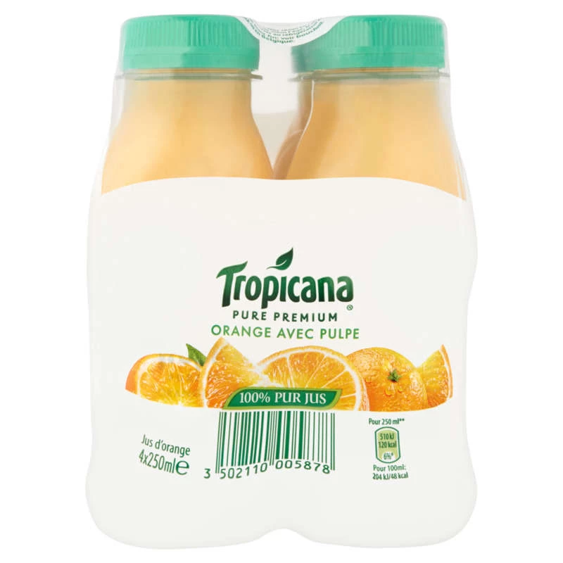 Тропикана Апельсиновая мякоть 4х25 - TROPICANA
