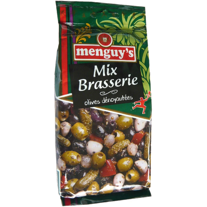 Mix brasserie olives dénoyautées 200g - MENGUY'S