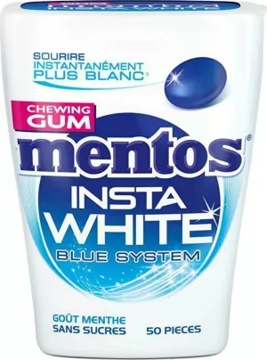 Goma de Mascar Branco Azul Goût Menthe X50 75g - MENTOS